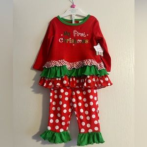 NWT “My First Christmas outfit. 12 months. Nursery Rhyme brand.